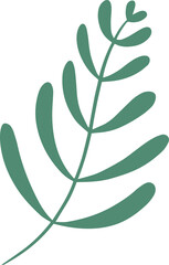 Poster - Botanical branch is being shown in flat vector design with green leaves on transparent background