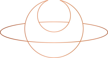 Poster - Flat design is featuring ringed planet on transparent background with concentric rings and ellipse