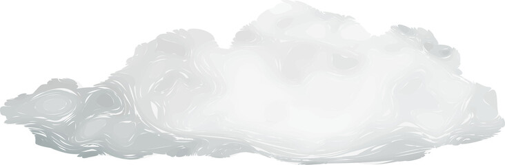 Poster - Stylized white cloud floating on transparent background showing soft edges and swirling textures