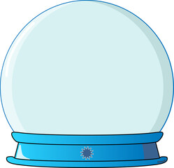 Poster - Vector art is showing empty snow globe on blue base featuring starburst icon on transparent canvas
