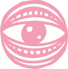 Poster - Abstract stylized eye is being shown in flat design, with concentric bands, transparent background