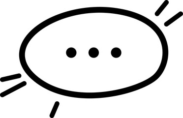 Poster - Speech bubble icon is showing ellipsis with emphasis strokes in flat style, transparent background