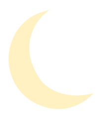 Poster - stylized crescent is floating on transparent background in flat vector with smooth yellow edges