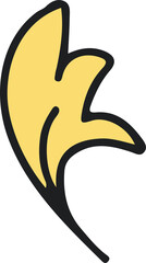 Poster - Yellow shape is floating in flat design with three lobes like banana, transparent background