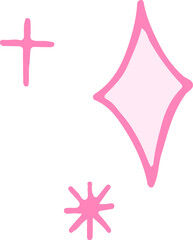 Poster - Sparkle icons are floating in flat design, with plus, starburst, diamond on transparent background