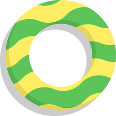 Poster - Stylized ring graphic being rendered in 3D with green and yellow wavy bands, transparent background