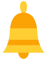 Poster - Stylized alarm bell icon with transparent background, flat vector showing loop handle and clapper