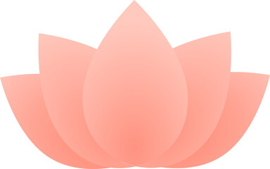 Poster - Flat stylized lotus is showing five translucent gradient petals overlapping, transparent background