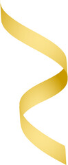 Poster - Golden-yellow ribbon curling downward in spiral helix form on transparent background, flat design
