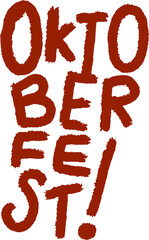 Aufkleber - Displaying stylized brushstroke OKTOBERFEST text in bold reddish brown on transparent background