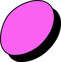 Fototapete - Flat design pink oval button is hovering above transparent background with thick black shadow