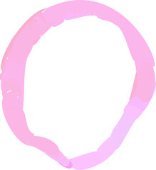 Poster - Abstract pink brush stroke circle is floating on transparent background, showing hand painted loop
