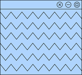 Poster - Flat design window is being shown with zigzag stripes and control icons on transparent background