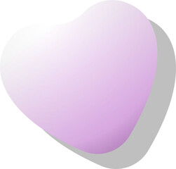 Poster - Abstract stylized heart-like blob floating over transparent backdrop in flat gradient illustration