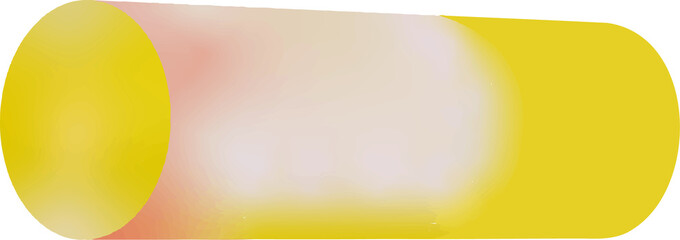 Poster - Abstract capsule shape is floating in flat design with yellow to peach gradient clear background