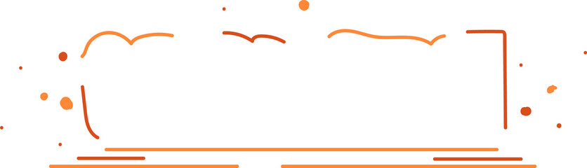Poster - Styled OKTOBERFEST text is floating on clear background with orange swoops dots and corner strokes
