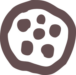 Poster - Cookie graphic is appearing in flat style with circular outline and chips on transparent background