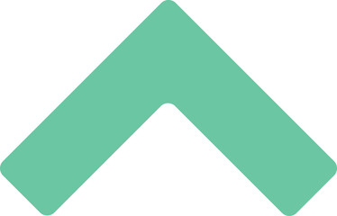 Poster - abstract teal-green chevron arrow pointing upward is rising in flat design, transparent background
