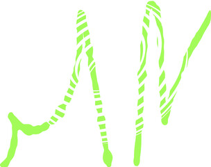 Poster - Abstract graphic showing swirling concentric rings with neon green drips on transparent background