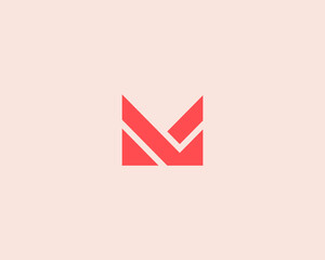 Fototapete - A letter M logo from geometric shapes. Premium spa beauty salon cosmetics logo. Queen king vector sign.