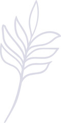 Poster - Minimalist vector art is showing stylized plant branch with leaf outlines on transparent background