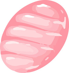 Poster - flat vector pink egg is floating against transparent backdrop, with alternating light stripes