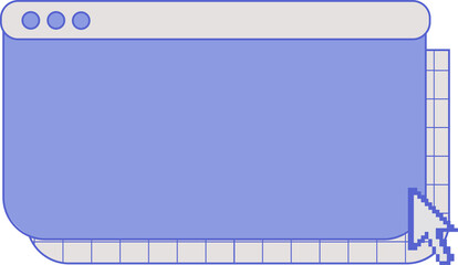 Poster - Stylized flat-design window is showing purple panel, controls, tabs, cursor, transparent background