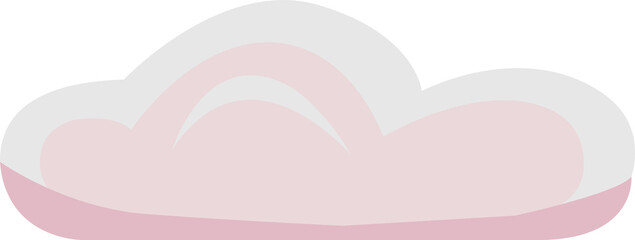 Poster - Pink cloud is floating in flat vector design, featuring two-tone shading, transparent background