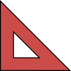Fototapete - Geometric red right triangle flat design is showing on transparent background, revealing inner void
