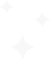 Poster - Stylized star-like sparkles floating on transparent canvas, showcasing white four-pointed motifs