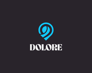 Fototapete - A pin logo from abstract shapes. Creative map navigation vector logotype. Geolocation sign