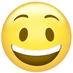 Poster - Vector yellow smiley face emoji is featuring glossy highlights, gradient on transparent background