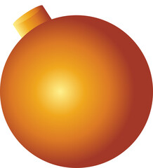 Poster - Spherical bauble is featuring metallic cap and hanging loop in flat design, transparent background