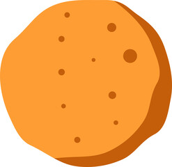 Poster - Abstract flat design is showing orange round shape with spots and shading on transparent background