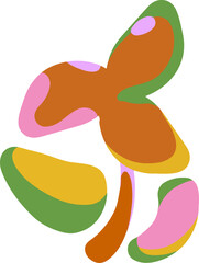 Poster - Organic shapes are floating in transparent flat design with orange pink green yellow hues