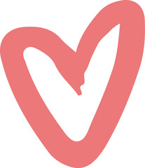 Poster - Abstract pink curved shape is forming V-shaped heart outline in vector art with clear background