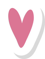Fototapete - Flat design is featuring stylized heart on transparent background, with white border and pink heart