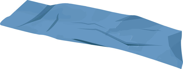 Poster - Abstract blue low-poly 3D mesh surface is undulating with creases, folds on transparent background