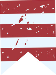 Poster - Flat design ribbon is showing red and blue distressed stripes on transparent background, copy space