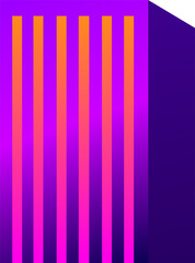Poster - Abstract 3D prism glowing seven gradient bars and casting triangular shadow, transparent backdrop