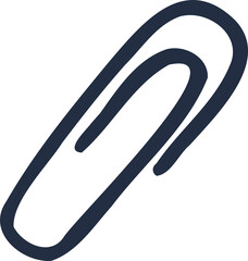 Poster - Minimalistic illustration featuring bent paperclip tilting with dark blue outline on clear backdrop