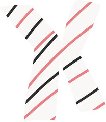 Poster - Stylized X is showing flat pink and black diagonal stripes on transparent background, copy space