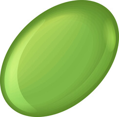 Poster - Abstract green oval disc is floating on transparent background with layered gradient bands