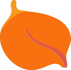 Poster - Showing flat design orange shape with top left tip and curved stripe on transparent background