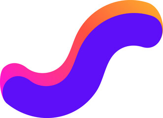 Poster - Flat design abstract ribbon is flowing on transparent backdrop with purple, pink-to-orange gradient