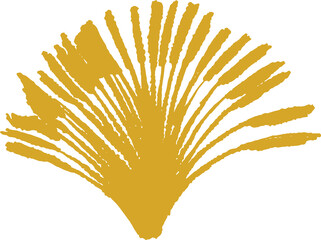 Poster - Glowing abstract golden-yellow fan radiating strokes using flat design on transparent background