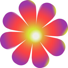 Poster - Abstract radial featuring ten gradient petals radiating core on transparent background, copy space