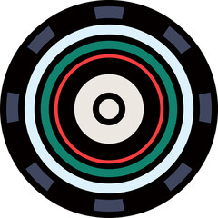 Poster - Flat vector target is showing concentric colored rings with gray markers, transparent background