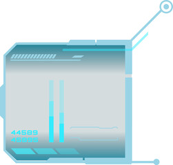 Poster - Floating HUD on transparent background showing segmented bar graphs, numeric text, connector nodes