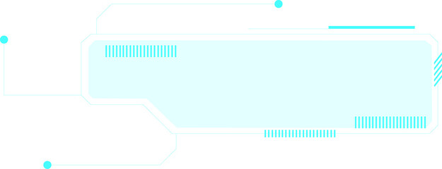 Poster - Flat interface is displaying cyan polygon frame with circuit connectors on transparent background